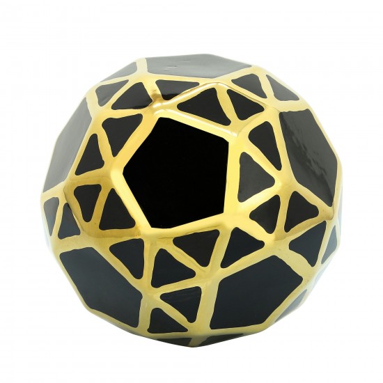 Ceramic Orb 6" Black/gold