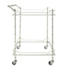 Two Tier 30"h Rolling Bar Cart, Silver