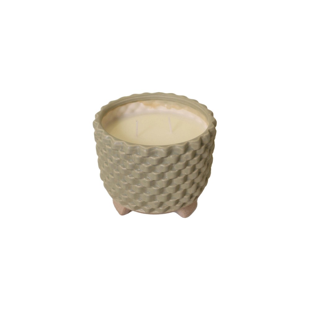 7" Woven Candle By Liv & Skye,sage Green 27oz