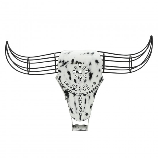 Metal, 12"h Buffalo Wall Accent, Black/white