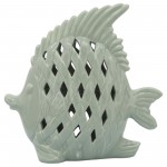 Cer, 11" Cut-out Fish, Seafoam