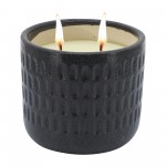 S/2 6" Dimpled Scented Candle, White/ Black 14oz