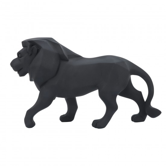 Resin 16" Standing Lion, Black