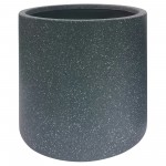 Resin, S/2 13/16"d Round Nested Planters, Gray