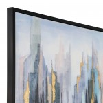 62x42 Framed Hand Painted Abstract Canvas, Multi