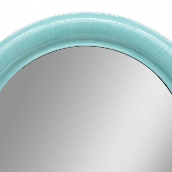 Metal 36" Round Mirror, Turq