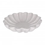 Marble, 12"d Shell Shaped Tray, White