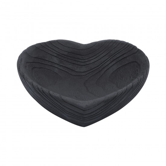 Wood, S/2 9/10" Heart Bowls, Black