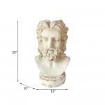 Resin, 20"h Roman Emperor Bust, Antique White