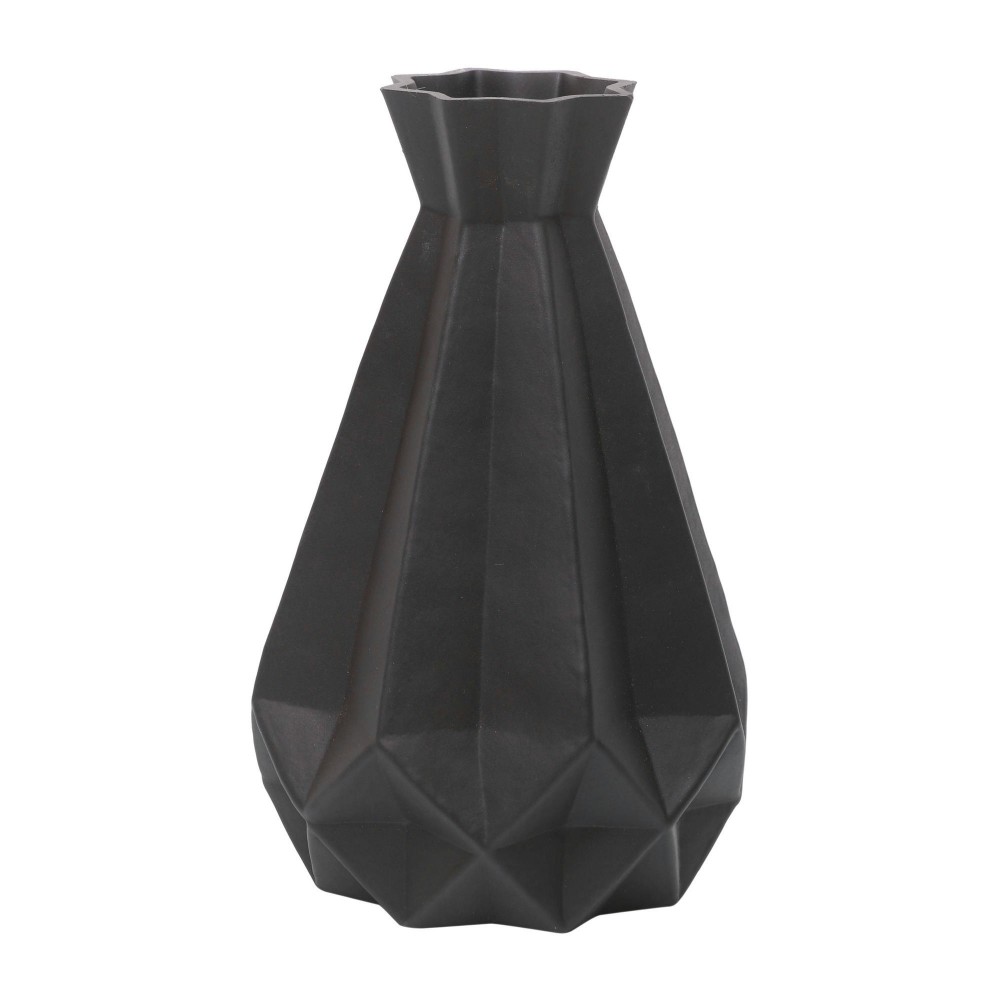 Glass, 10"h Classic Vase, Black