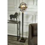 Metal 60" Armillary Floor Lamp,black/bronze