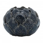 Cer, 5" Lotus Ball Votive Holder, Blue