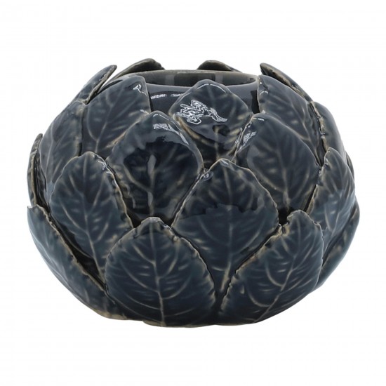 Cer, 5" Lotus Ball Votive Holder, Blue