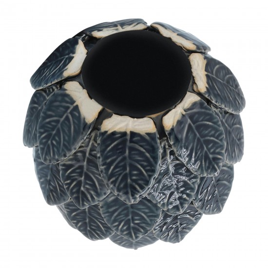 Cer, 5" Lotus Ball Votive Holder, Blue