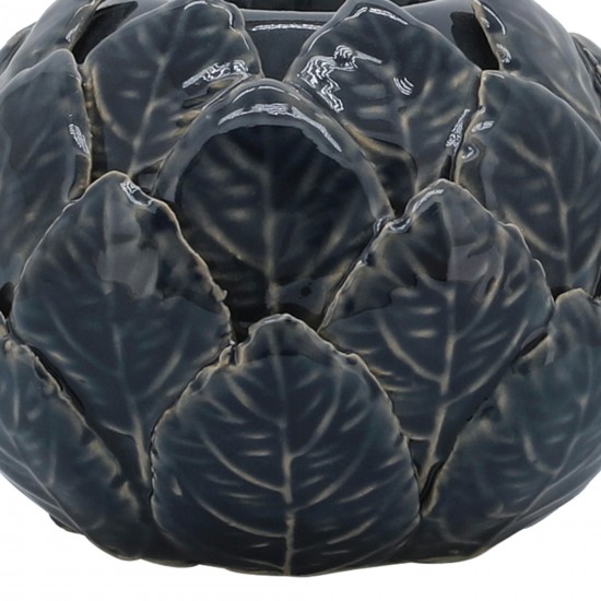 Cer, 5" Lotus Ball Votive Holder, Blue