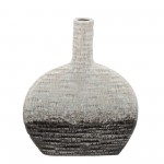 12"h Textured Oval 2-tone Vase, Beige