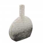 12"h Textured Oval 2-tone Vase, Beige