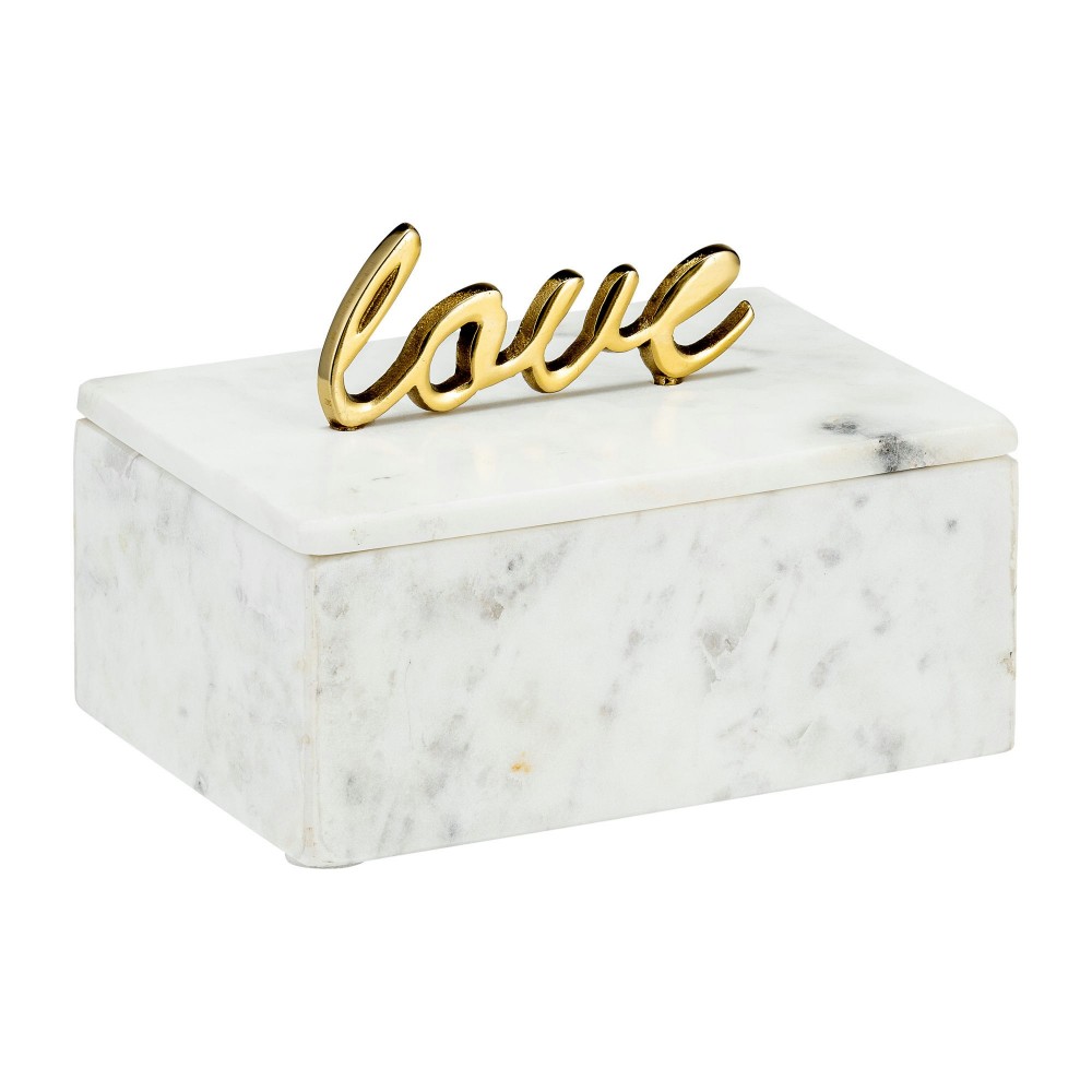 Marble, 7x5 Box - Love, White