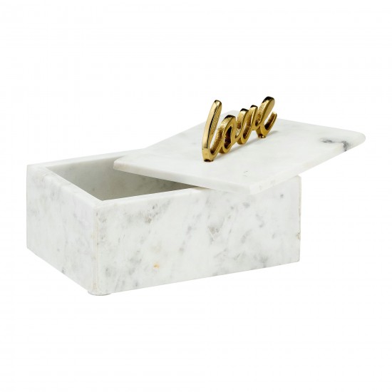 Marble, 7x5 Box - Love, White