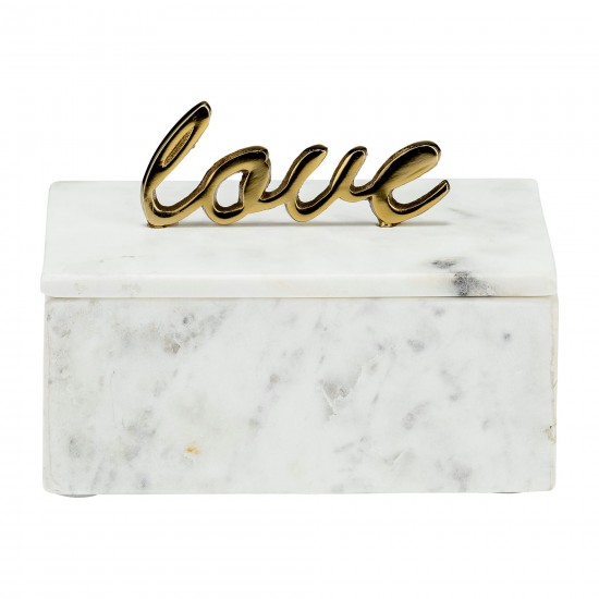 Marble, 7x5 Box - Love, White