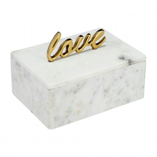 Marble, 7x5 Box - Love, White