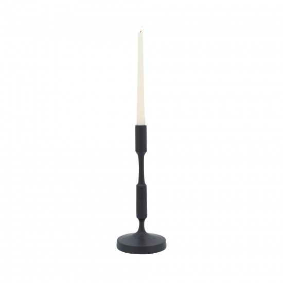 Metal, 13"h Taper Candle Holder, Black, Straight