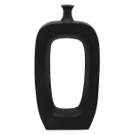 Cer, 24" Vase W/ Cut-out, Black