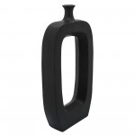 Cer, 24" Vase W/ Cut-out, Black