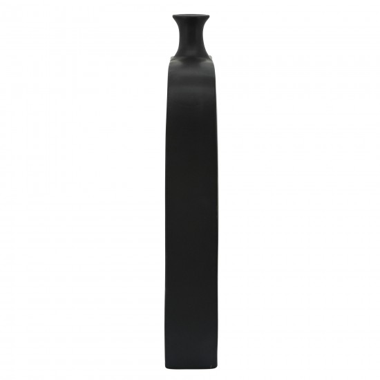 Cer, 24" Vase W/ Cut-out, Black