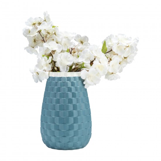 9" Textured Vase, Cameo Blue