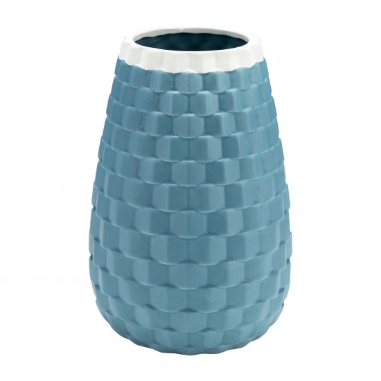 9" Textured Vase, Cameo Blue