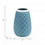 9" Textured Vase, Cameo Blue