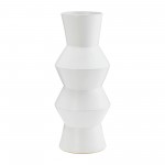 Cer, 17"h Totem Vase, White