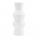 Cer, 17"h Totem Vase, White