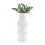 Cer, 17"h Totem Vase, White