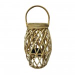 16"h Wicker Lantern, Brown