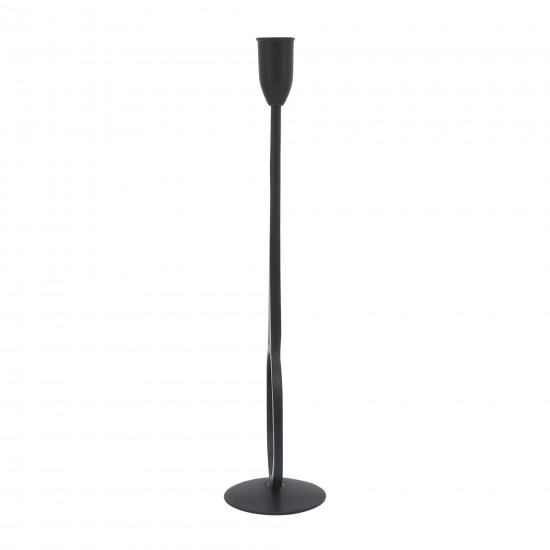 Metal, 13"h Round Taper Candle Holder, Black