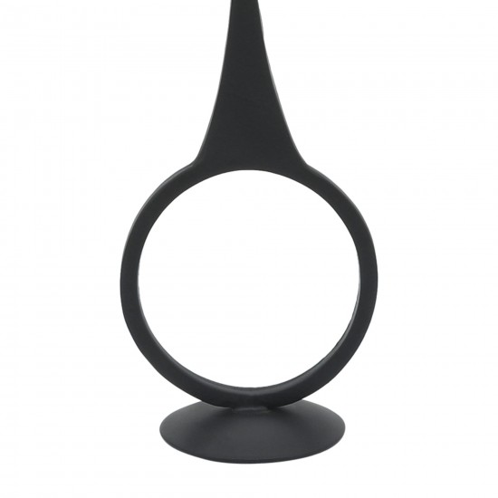 Metal, 13"h Round Taper Candle Holder, Black