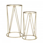 S/2 Metal /mirror 28 /24" Accent Tables, Gold