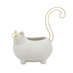 8"h Kitty Trinket Tray, White