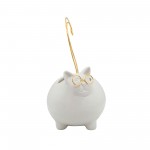8"h Kitty Trinket Tray, White