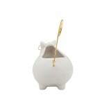 8"h Kitty Trinket Tray, White