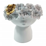 Resin, 6" Child Hibiscus Vase, White