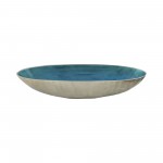 S/2 Aluminum 22/24" Oval Bowl, Aqua