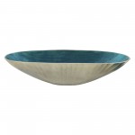 S/2 Aluminum 22/24" Oval Bowl, Aqua