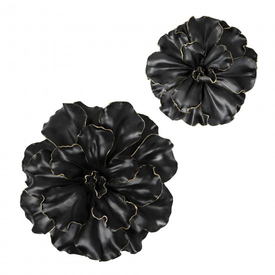 Black/gold Wall Flower, 15.5"