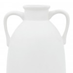 Cer, 10"h Eared Vase, White