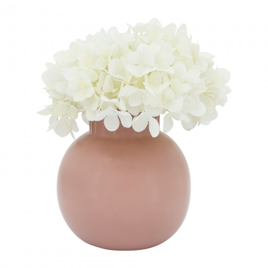Cer, 7"h Bulbous Vase, Coral