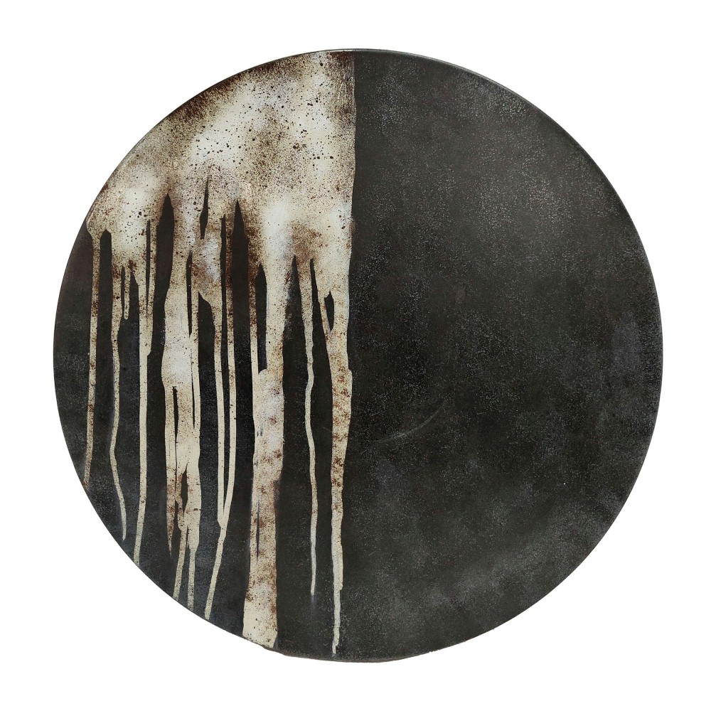 Metal, S/2 16/22" Round Wall Deco, Black Metal, S/2 16/22" Round Wall Deco, Black