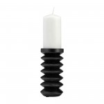 Wood, 8"h Accordion Candle Holder, Black